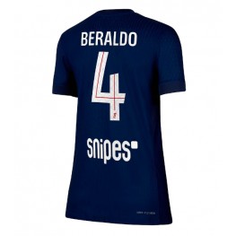 Paris Saint-Germain Lucas Beraldo #4 Thuis tenue Dames 2025-26 Korte Mouw